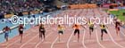 Williamm Sharman wins the 110 metres hurdles from Jeff Porter 2nd and Sergey Shubenkov 3rd at the Glasgow Diamond League. Photo: David T. Hewitson/Sports for All Pics